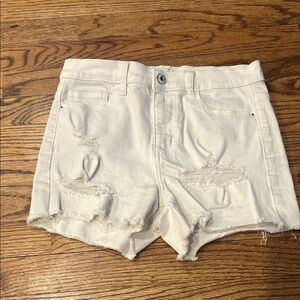 Sneak Peek White Distressed Denim Cutoff Shorts
